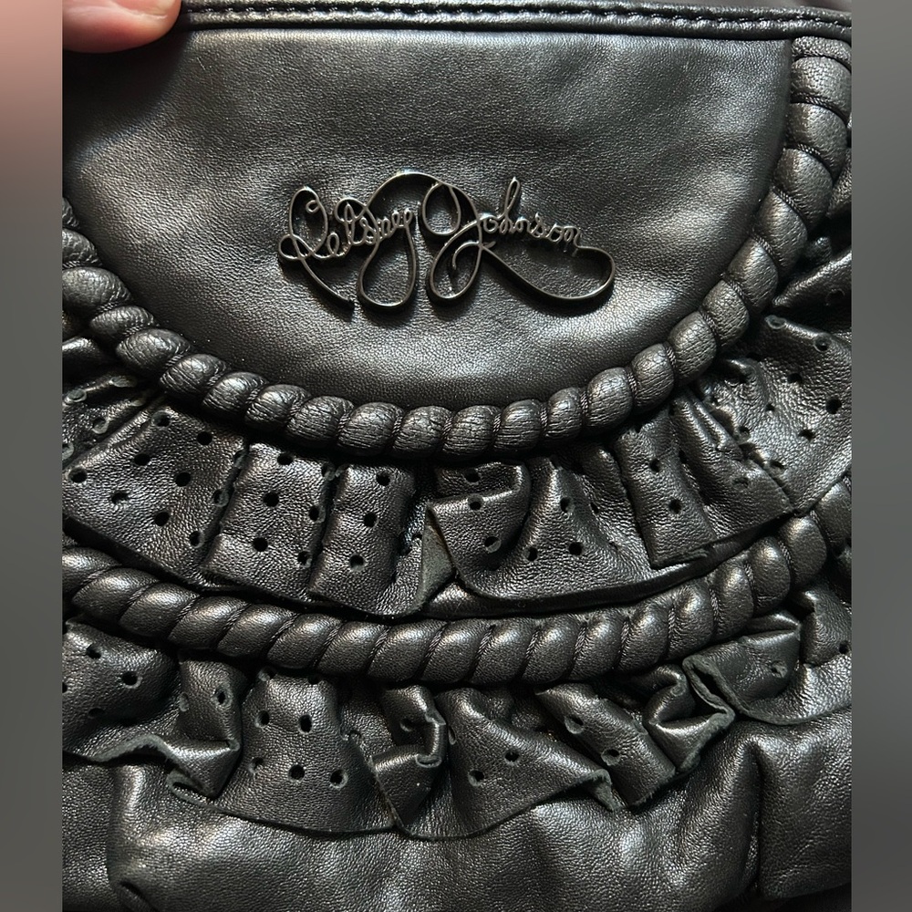 Betsey Johnson Black Ruffled Wristlet - Picture 4 of 6